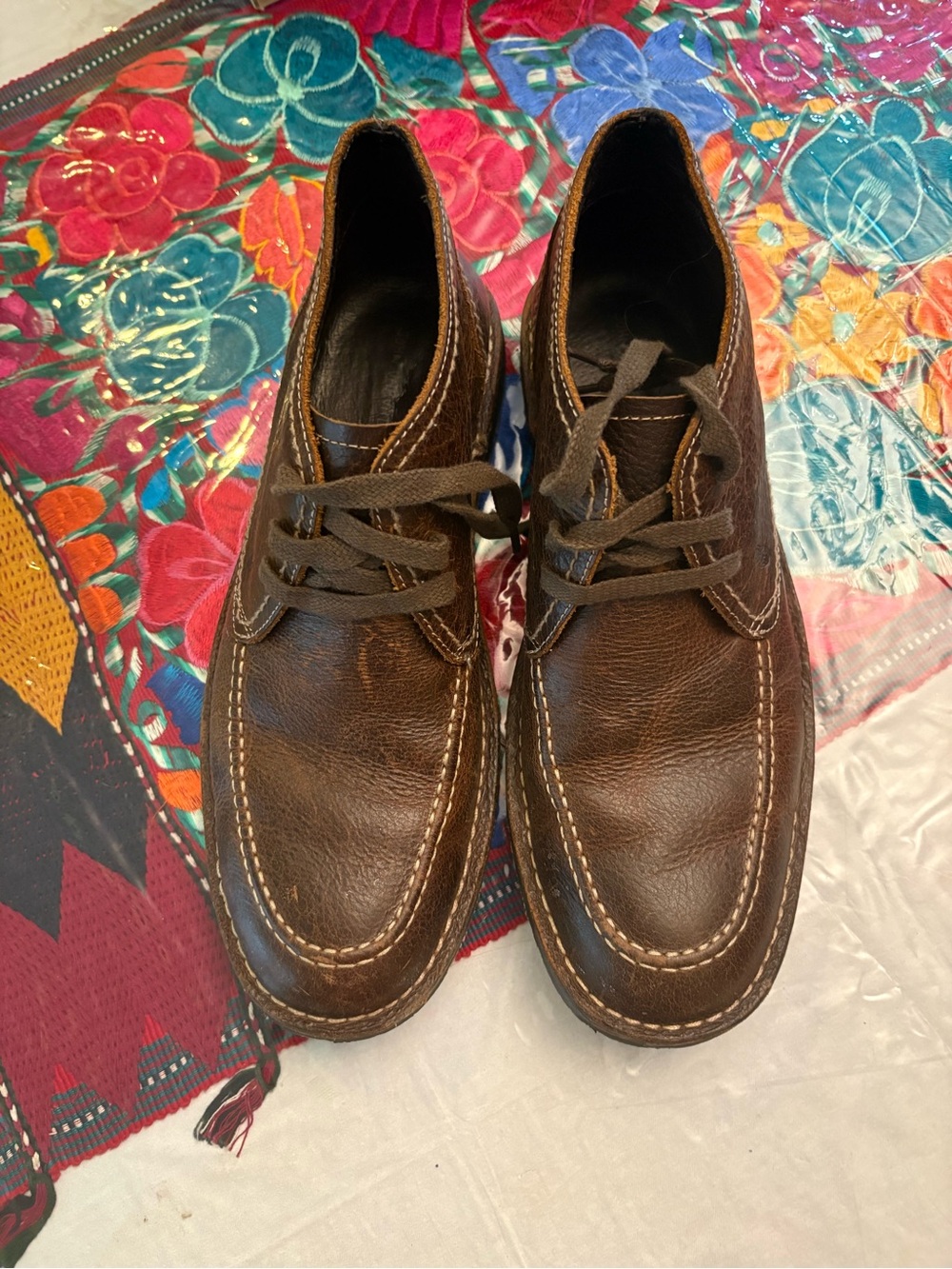 John Varvatos Dark Brown Leather Lace-Up Boots